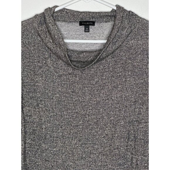 Talbots women’s grey gold long sleeve cowl neck tunic top size m - Picture 2 of 8